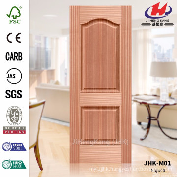 JHK-M01 Convex Texture Straight Line 16.8mm Depth Classic Africa Sapelli Natural Veneer Door Panel